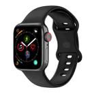 Small Size Silicone Watch Band For Apple Watch Series 9&8&7 41mm / SE 3&SE 2&6&SE&5&4 40mm / 3&2&1 38mm(Black) - 1