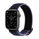 Wave Texture Nylon Watch Band For Apple Watch Ultra 49mm / Series 8&7 45mm / SE 2&6&SE&5&4 44mm / 3&2&1 42mm(Midnight Blue Black) - 1