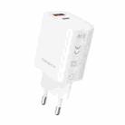 ROCK T51 30W Type-C / USB-C + USB PD Dual Ports Fast Charging Travel Charger Power Adapter, EU Plug(White) - 1