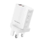ROCK T51 30W Type-C / USB-C + USB PD Dual Ports Fast Charging Travel Charger Power Adapter, UK Plug(White) - 1