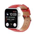 Small Waist Cross Texture Leather Watch Band For Apple Watch Ultra 49mm / Series 8&7 45mm / SE 2&6&SE&5&4 44mm / 3&2&1 42mm(Red) - 1