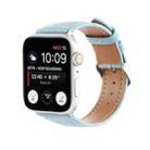 Small Waist Cross Texture Leather Watch Band For Apple Watch Ultra 49mm / Series 8&7 45mm / SE 2&6&SE&5&4 44mm / 3&2&1 42mm(Sky Blue) - 1