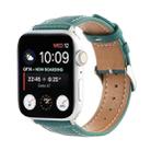 Small Waist Cross Texture Leather Watch Band For Apple Watch Ultra 49mm / Series 8&7 45mm / SE 2&6&SE&5&4 44mm / 3&2&1 42mm(Green) - 1