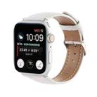 Small Waist Cross Texture Leather Watch Band For Apple Watch Series 8&7 41mm / SE 2&6&SE&5&4 40mm / 3&2&1 38mm(White) - 1