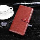 For OPPO Realme Narzo 30 5G idewei Crocodile Texture Horizontal Flip Leather Case with Holder & Card Slots & Wallet(Red) - 1
