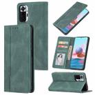 For Xiaomi Redmi Note 10 4G Skin Feel Pressure Line Magnetic Horizontal Flip Leather Case with Holder & Card Slot & Wallet & Photo Frame(Green) - 1