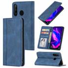 For Huawei P30 lite Skin Feel Pressure Line Magnetic Horizontal Flip Leather Case with Holder & Card Slot & Wallet & Photo Frame(Blue) - 1