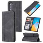 For Huawei P40 Skin Feel Pressure Line Magnetic Horizontal Flip Leather Case with Holder & Card Slot & Wallet & Photo Frame(Black) - 1