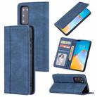 For Huawei P40 Skin Feel Pressure Line Magnetic Horizontal Flip Leather Case with Holder & Card Slot & Wallet & Photo Frame(Blue) - 1