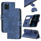 Stitching Style 2-Color Cow Texture Horizontal Flip PU Leather Case with Holder & Card Slot & Lanyard For iPhone 12 Pro Max(Blue) - 1