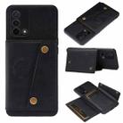 For OPPO K9 Double Buckle PU + TPU Shockproof Magnetic Protective Case with Card Slot & Holder(Black) - 1