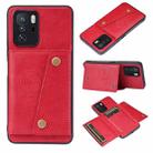 For Xiaomi Redmi Note 10 Pro 5G Double Buckle PU + TPU Shockproof Magnetic Protective Case with Card Slot & Holder(Red) - 1