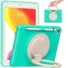 Shockproof  TPU + PC Protective Case with 360 Degree Rotation Foldable Handle Grip Holder & Pen Slot For iPad 9.7 2018 / 2017 / Air 2 / Pro 9.7(Mint Green) - 1