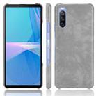 For Sony Xperia 10 III Shockproof Litchi Texture PC + PU Case(Grey) - 1