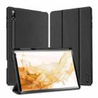 For Samsung Galaxy Tab S8+ / Tab S8 Plus /  Tab S7 FE / Tab S7+ DUX DUCIS Domo Series Horizontal Flip Magnetic PU Leather Case with Three-folding Holder & Wake-up / Sleep Function(Black) - 1