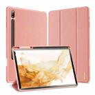 For Samsung Galaxy Tab S8+ / Tab S8 Plus /  Tab S7 FE / Tab S7+ DUX DUCIS Domo Series Horizontal Flip Magnetic PU Leather Case with Three-folding Holder & Wake-up / Sleep Function(Pink) - 1