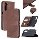 For OPPO Realme 6 Stitching Style 2-Color Cow Texture Horizontal Flip PU Leather Case with Holder & Card Slot & Lanyard(Brown) - 1