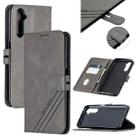 For OPPO Realme 6 Pro Stitching Style 2-Color Cow Texture Horizontal Flip PU Leather Case with Holder & Card Slot & Lanyard(Gray) - 1