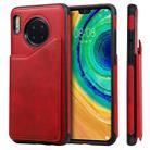 For Huawei Mate 30 Calf Texture Horizontal Flip Leather Case with Holder & Card Slots & Frame(Red) - 1