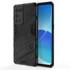 For OPPO Reno6 Pro+ 5G Punk Armor 2 in 1 PC + TPU Shockproof Case with Invisible Holder(Black) - 1