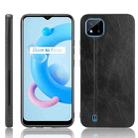For OPPO Realme C11 2021 / Realme C20 Shockproof Sewing Cow Pattern Skin PC + PU + TPU Case(Black) - 1