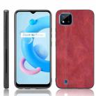 For OPPO Realme C11 2021 / Realme C20 Shockproof Sewing Cow Pattern Skin PC + PU + TPU Case(Red) - 1