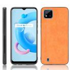 For OPPO Realme C11 2021 / Realme C20 Shockproof Sewing Cow Pattern Skin PC + PU + TPU Case(Orange) - 1