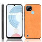 For OPPO Realme C21 Shockproof Sewing Cow Pattern Skin PC + PU + TPU Case(Orange) - 1