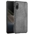 For Sony Xperia Ace II Shockproof Crocodile Texture PC + PU Case(Black) - 1