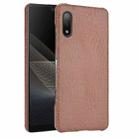 For Sony Xperia Ace II Shockproof Crocodile Texture PC + PU Case(Brown) - 1