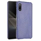 For Sony Xperia Ace II Shockproof Crocodile Texture PC + PU Case(Blue) - 1