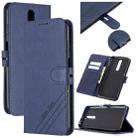 For Xiaomi Redmi K30 Stitching Style 2-Color Cow Texture Horizontal Flip PU Leather Case with Holder & Card Slot & Lanyard(Blue) - 1