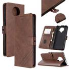 For Xiaomi Redmi K30 Pro Stitching Style 2-Color Cow Texture Horizontal Flip PU Leather Case with Holder & Card Slot & Lanyard(Brown) - 1