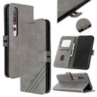 For Xiaomi Mi 10 5G / Mi 10 Pro 5G Stitching Style 2-Color Cow Texture Horizontal Flip PU Leather Case with Holder & Card Slot & Lanyard(Gray) - 1