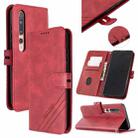 For Xiaomi Mi 10 5G / Mi 10 Pro 5G Stitching Style 2-Color Cow Texture Horizontal Flip PU Leather Case with Holder & Card Slot & Lanyard(Red) - 1