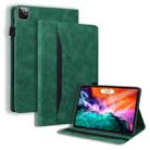 For iPad Pro 12.9 inch 2022 / 2021 / 2020 Business Shockproof Horizontal Flip Leather Tablet Case with Holder & Card Slots & Photo Frame & Pen Slot & Sleep / Wake-up Function(Green) - 1