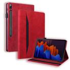 For Samsung Galaxy Tab S8+ / Tab S8 Plus /  Tab S7 FE / Tab S7+ SM-T970 / SM-T976B Business Shockproof Horizontal Flip Leather Case with Holder & Card Slots & Photo Frame & Pen Slot & Sleep / Wake-up Function(Red) - 1