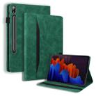 For Samsung Galaxy Tab S8+ / Tab S8 Plus /  Tab S7 FE / Tab S7+ SM-T970 / SM-T976B Business Shockproof Horizontal Flip Leather Case with Holder & Card Slots & Photo Frame & Pen Slot & Sleep / Wake-up Function(Green) - 1