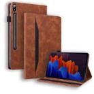 For Samsung Galaxy Tab S8+ / Tab S8 Plus /  Tab S7 FE / Tab S7+ SM-T970 / SM-T976B Business Shockproof Horizontal Flip Leather Case with Holder & Card Slots & Photo Frame & Pen Slot & Sleep / Wake-up Function(Brown) - 1