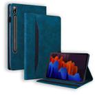 For Samsung Galaxy Tab S8+ / Tab S8 Plus /  Tab S7 FE / Tab S7+ SM-T970 / SM-T976B Business Shockproof Horizontal Flip Leather Case with Holder & Card Slots & Photo Frame & Pen Slot & Sleep / Wake-up Function(Blue) - 1