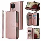 For Samsung Galaxy A12 5G Zipper Wallet Bag Horizontal Flip PU Leather Case with Holder & 9 Card Slots & Wallet & Lanyard & Photo Frame(Rose Gold) - 1