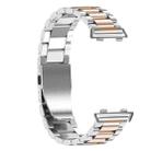 For OPPO Watch 41mm Three-beads Steel Watch Band(Silver Rose Gold) - 1