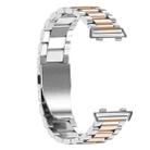 For OPPO Watch 46mm Three-beads Steel Watch Band(Silver Rose Gold) - 1