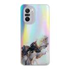 For Xiaomi Redmi K40 / K40 Pro / Poco F3 Laser Marble Pattern Clear TPU Shockproof Protective Case(Black) - 1