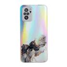 For Xiaomi Redmi Note 10 4G Laser Marble Pattern Clear TPU Shockproof Protective Case(Black) - 1