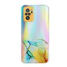For Xiaomi Redmi Note 10 4G Laser Marble Pattern Clear TPU Shockproof Protective Case(Yellow) - 1