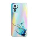 For Xiaomi Redmi Note 10 4G Laser Marble Pattern Clear TPU Shockproof Protective Case(Blue) - 1