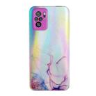 For Xiaomi Redmi Note 10 4G Laser Marble Pattern Clear TPU Shockproof Protective Case(Pink) - 1