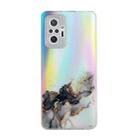 For Xiaomi Redmi Note 10 Pro Laser Marble Pattern Clear TPU Shockproof Protective Case(Black) - 1