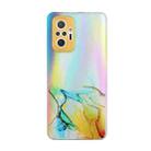 For Xiaomi Redmi Note 10 Pro Laser Marble Pattern Clear TPU Shockproof Protective Case(Yellow) - 1